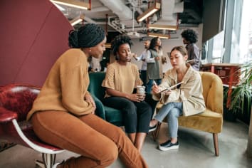 group of people networking at event