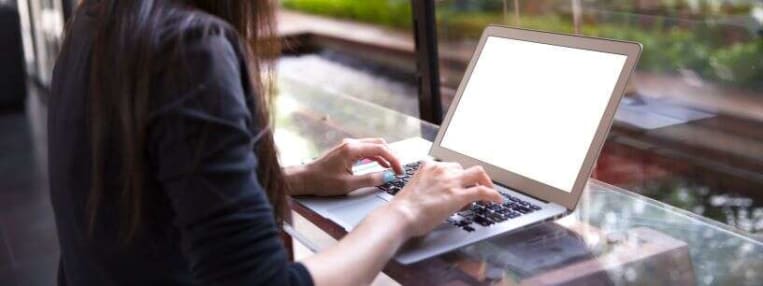 young woman at laptop